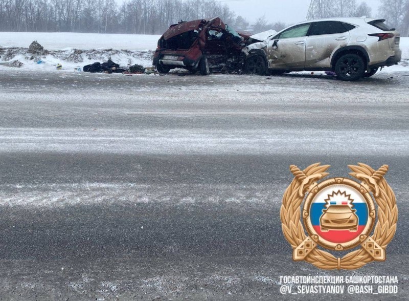 В Башкирии в лобовой аварии погиб молодой парень